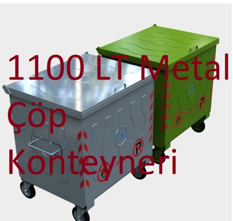 1100 LT Metal Çöp Konteyneri -MÇK - 1100