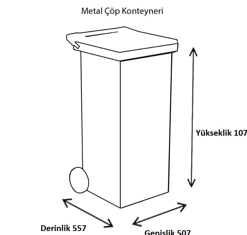 120 LT Galvaniz Çöp Konteyneri Balıkesir -MÇK - 120