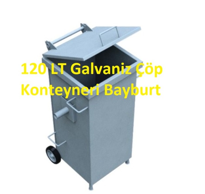 120 LT Galvaniz Çöp Konteyneri Bayburt -MÇK - 120