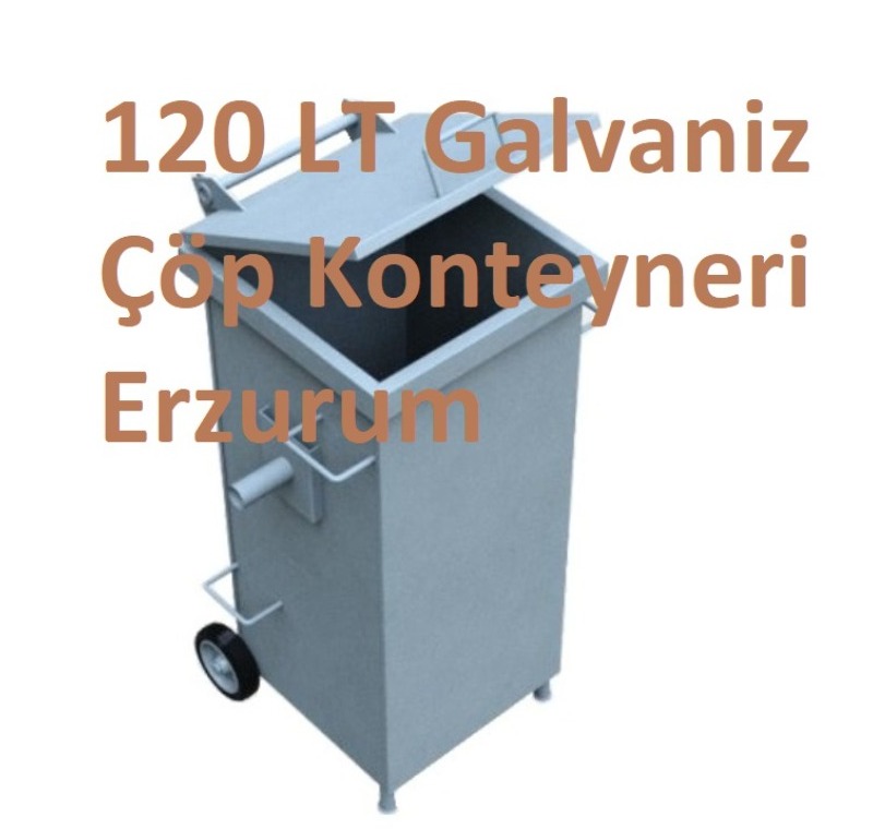 Metal Çöp Konteyneri -120 LT Galvaniz Çöp Konteyneri