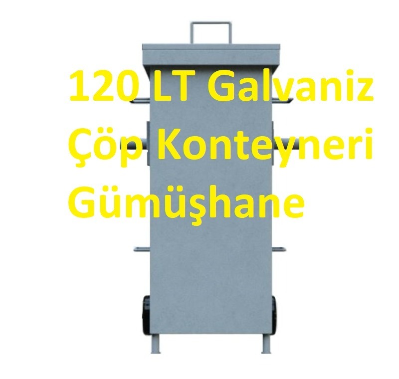 Galvaniz Çöp Konteyneri Gümüşhane 120 LT -Galvaniz Çöp Konteyneri