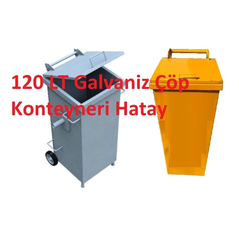 Galvaniz Çöp Konteyneri Hatay 120 LT -Galvaniz Çöp Konteyneri