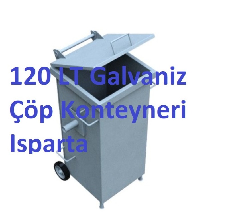 Galvaniz Çöp Konteyneri Isparta 120 LT -Galvaniz Çöp Konteyneri