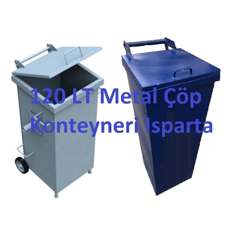 Metal Çöp Konteyneri Isparta 120 LT -Galvanizli Çöp Konteyneri