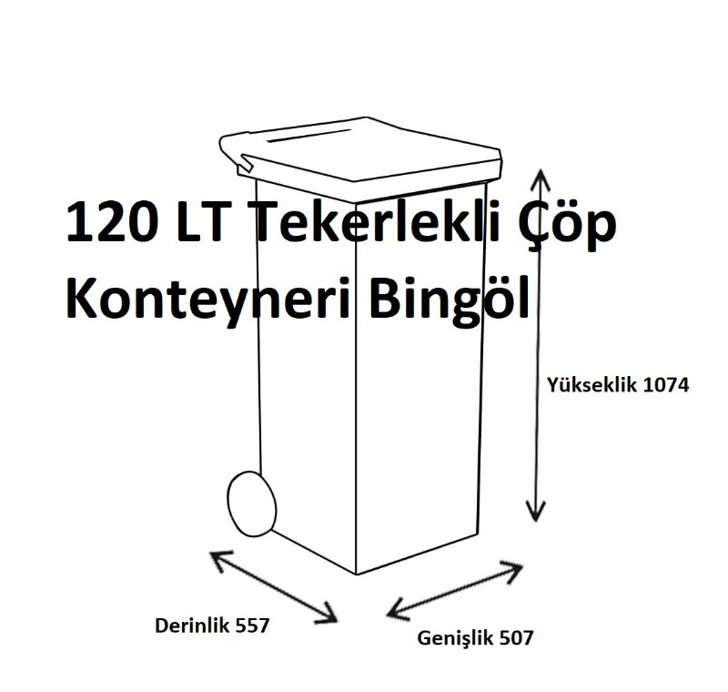 120 LT Tekerlekli Çöp Konteyneri Bingöl -MÇK - 120