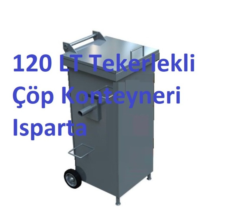 Tekerlekli Çöp Konteyneri Isparta 120 LT -Galvaniz Çöp Konteyneri