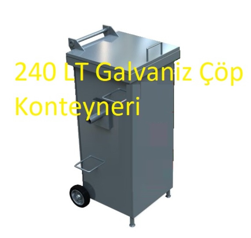 240 LT Galvaniz Çöp Konteyneri -MÇK - 240