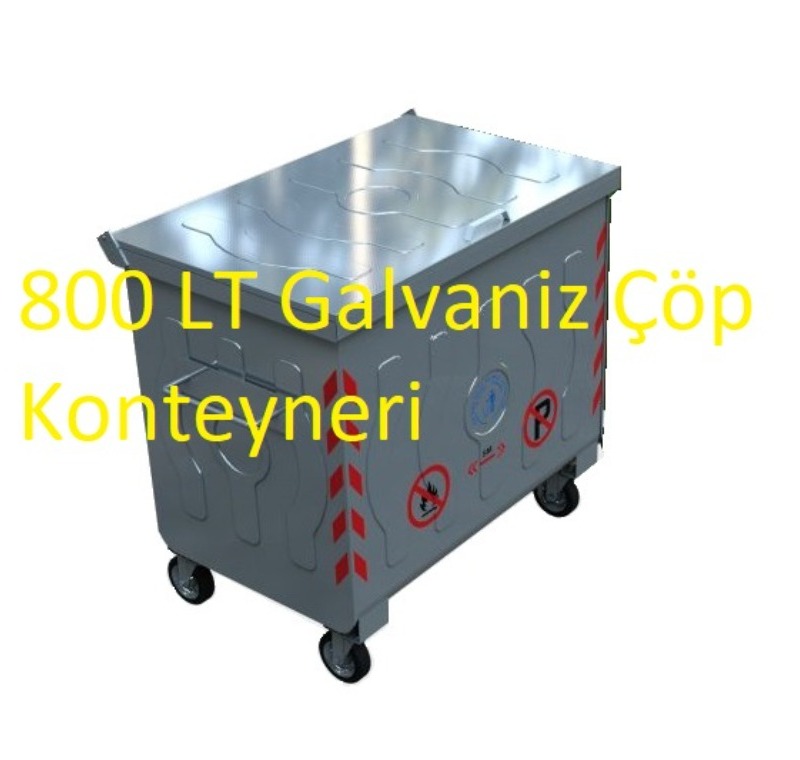 800 LT Galvaniz Çöp Konteyneri