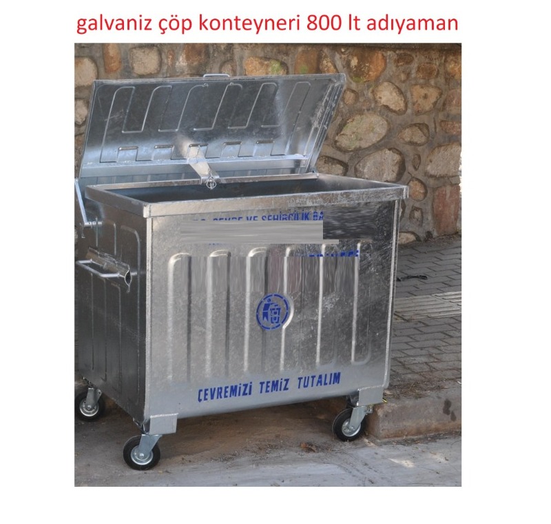 Galveniz Çöp Konteyneri 800 lt Adıyaman -Metal Çöp Konteyneri