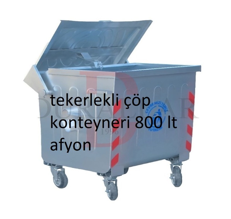 Tekerlekli Çöp Konteyneri 800 lt afyon -Metal Çöp Konteyneri